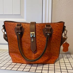 Ostrich leather bag like new